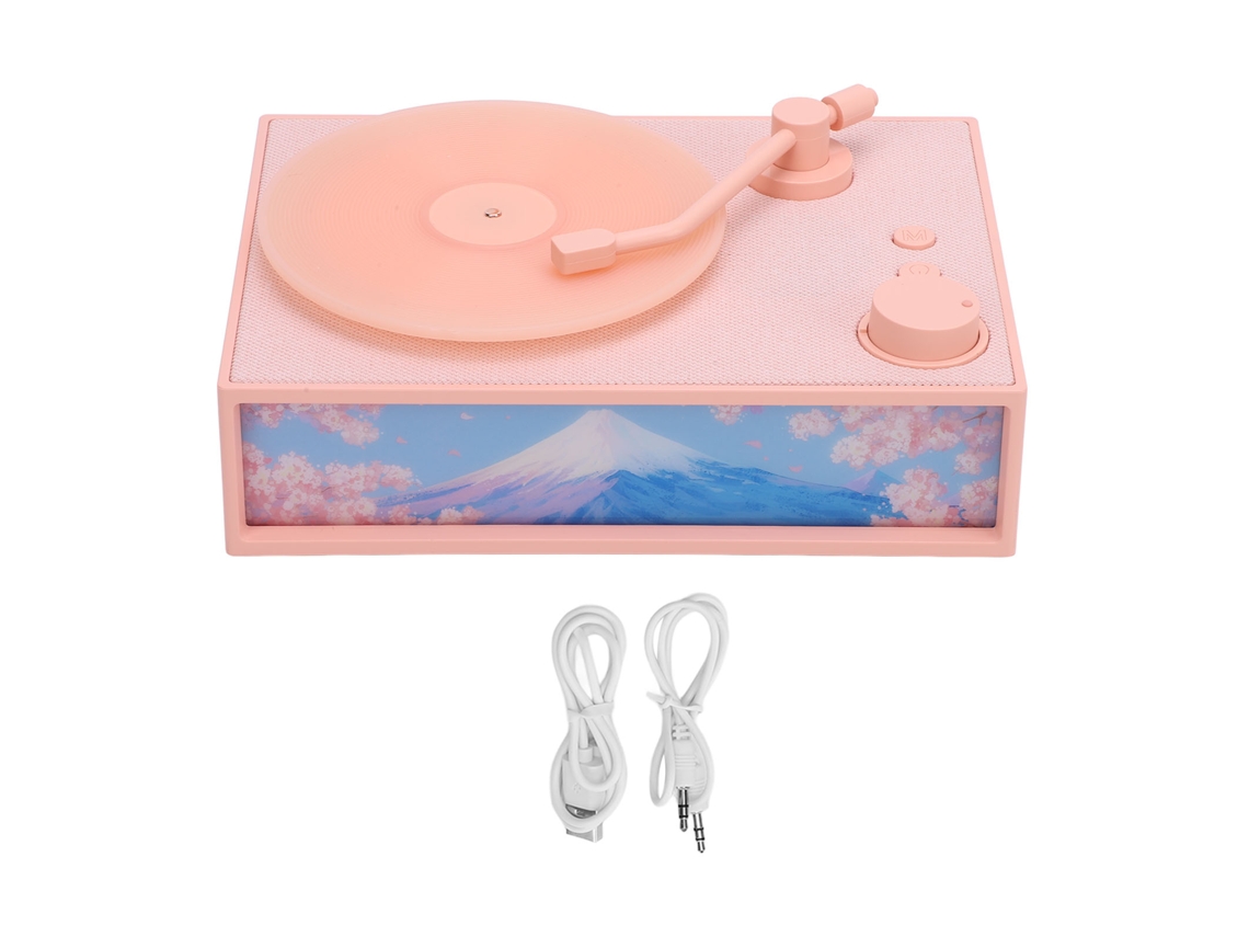 Reproductor De Vinilos Antigo Com Difusor De Aromas, Luz De Ambiente E Bluetooth Rosa Para Quarto