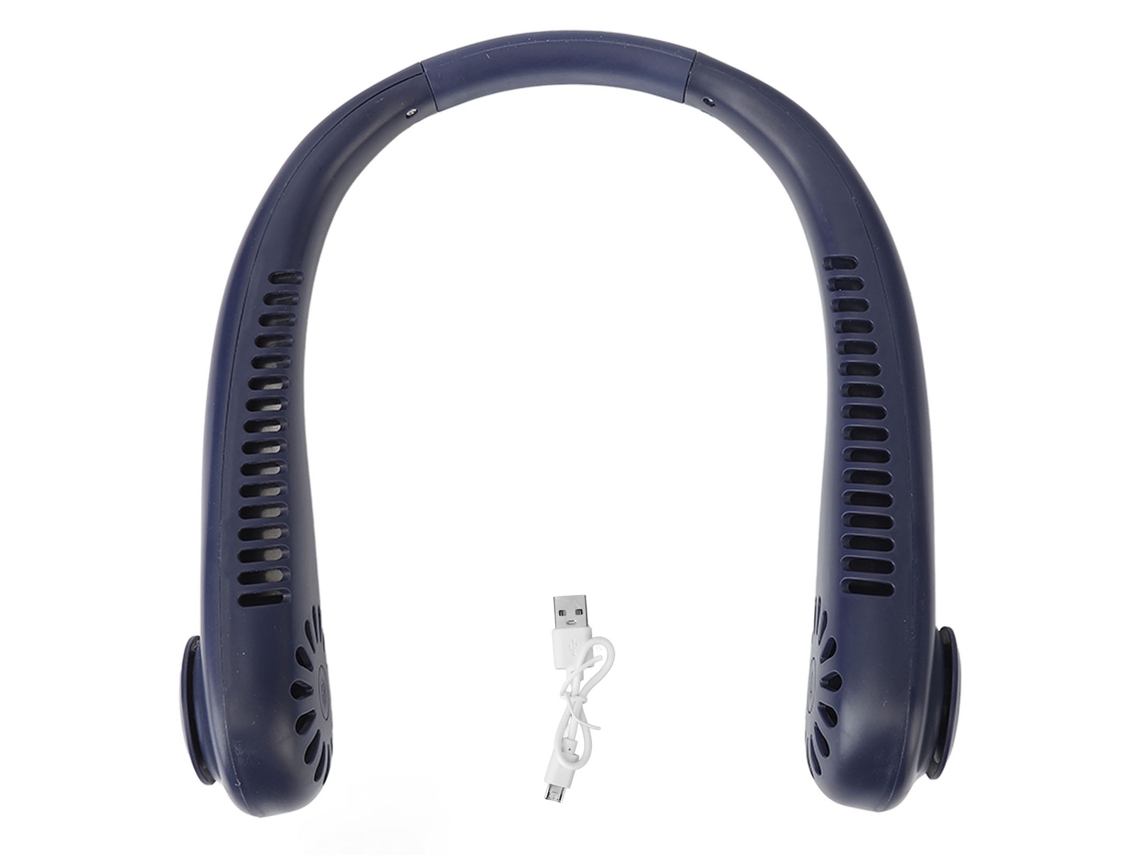 Bladeless Neck Fan Usb Rechargeable 3 Speeds Lake Blue Cooling