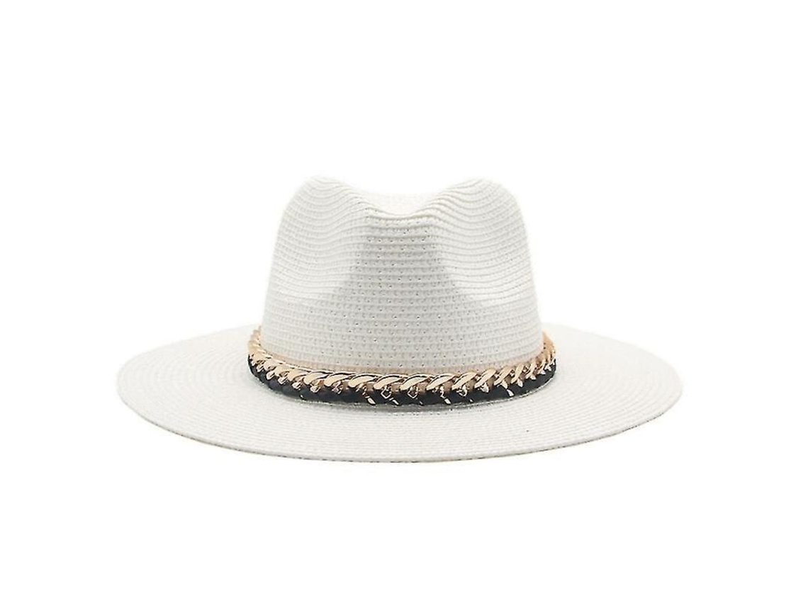 2026 sombrero Fedora de Paja para Hombre Con Protección Uv Ligero Y Transpirable Diy 3 Estilos Branco