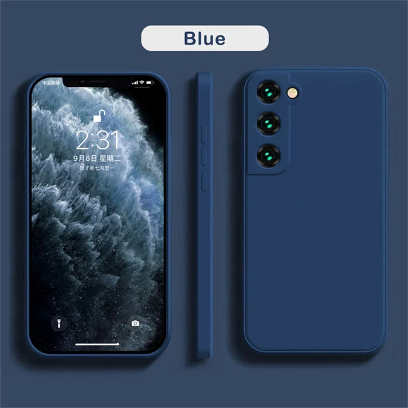 (azul, Galaxy S24) Capa De Silicone Para Celular Samsung, Capa Traseira Resistente A Impactos
