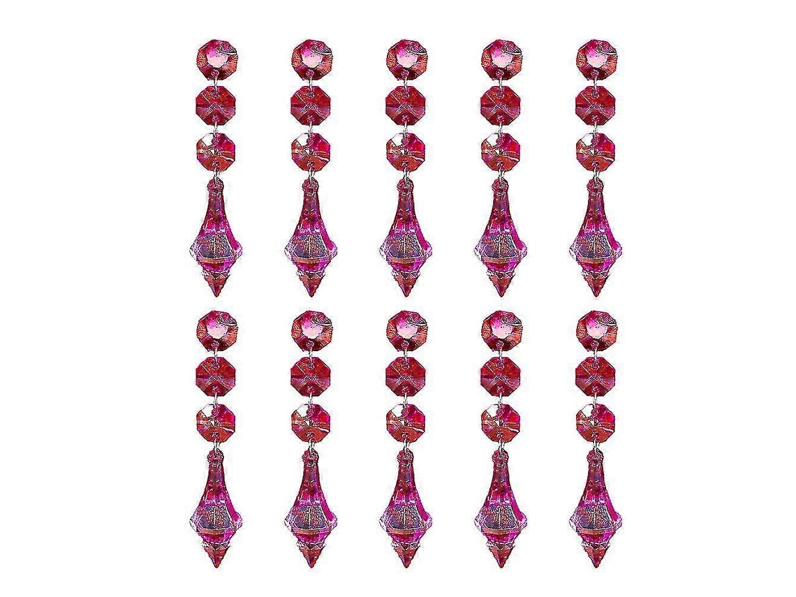 Omni 10 Peças de Prismas de Cristal para Lâmpada Pendente, Acrílico com Efeito de Refração, Decoração Diy Vermelho