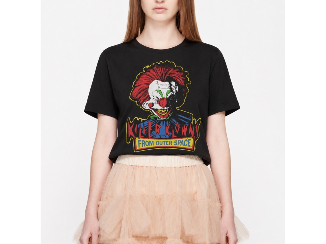 Rockinstone Killer Klowns Head And Logo Black Adult T-shirt Size:l
