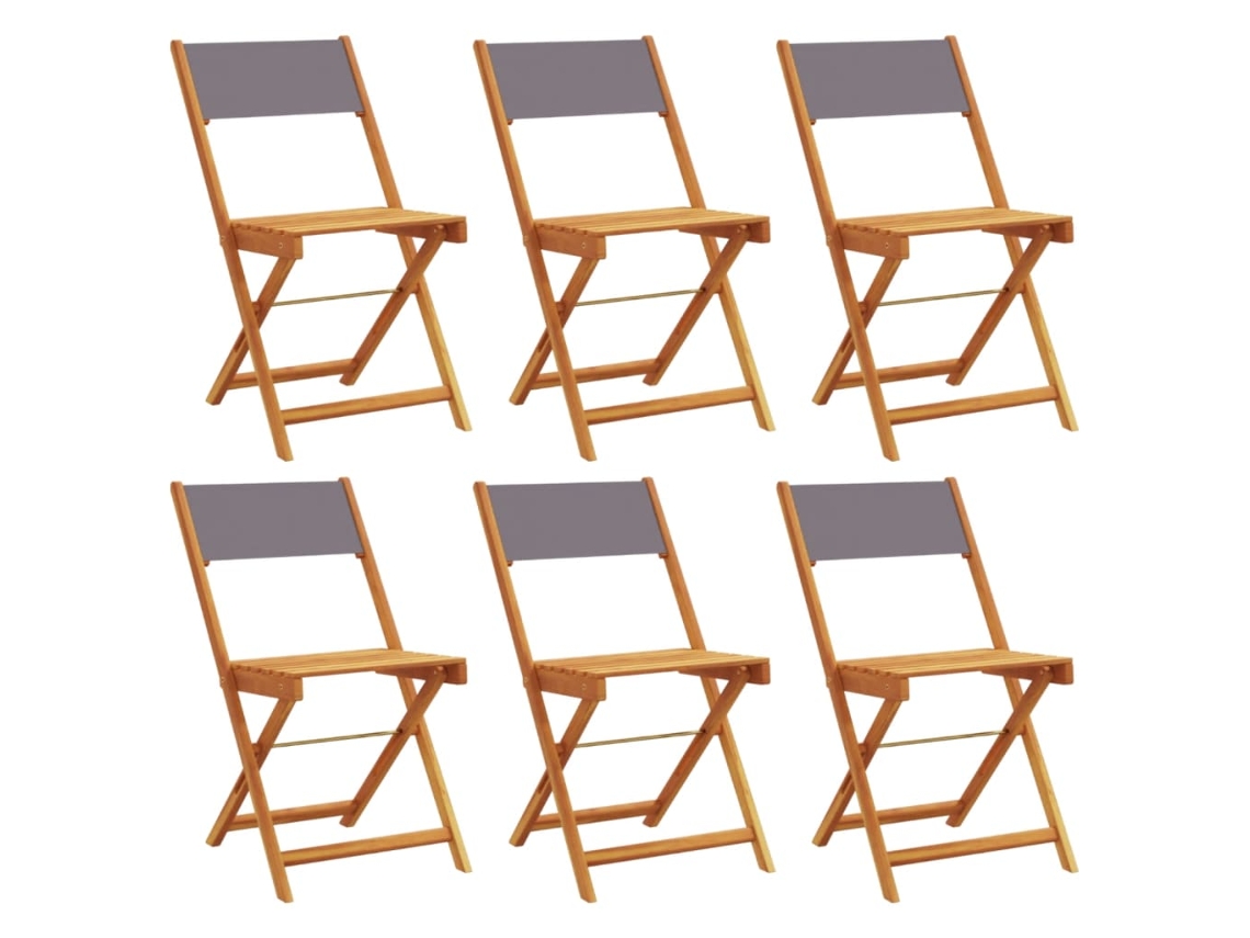 Maison Exclusive - Cadeiras Jardim Dobráveis 6 Pcs Tecido/madeira Maciça Antracite