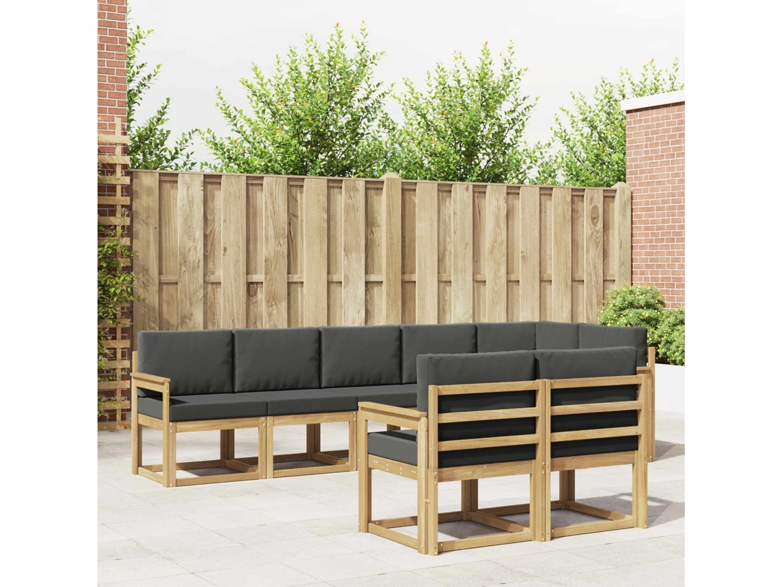 Vidaxl Conjunto De Sofás Para Exterior 8 Pcs Branco E Antracite