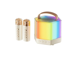 Mini máquina de karaokê sem fio Bluetooth com microfone duplo e alto-falante, adequada para festas KTV em casa Yizhood