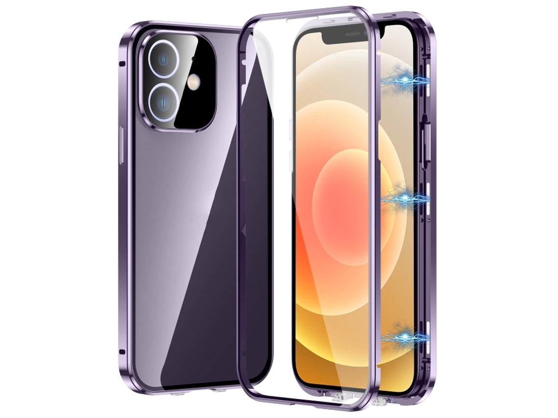 Capa De Vidro Temperado Hd Para Iphone 12 - Fecho Magnético Duplo