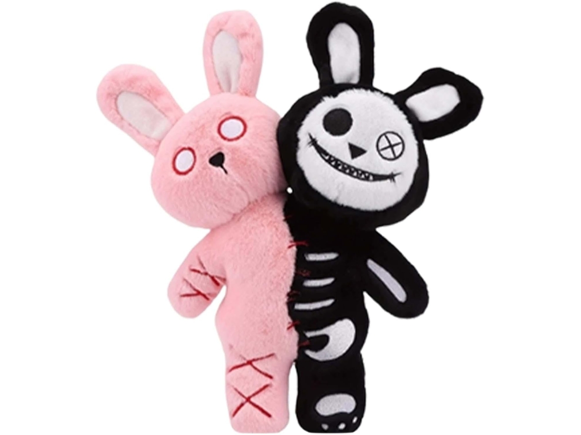 Coelho De Pelúcia 28 Cm Com Duas Cabeças - Brinquedo Terror