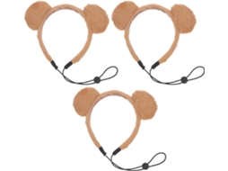 Conjunto De 3 Faixas Cabeça Ajustáveis Com Orelhas Urso Cães