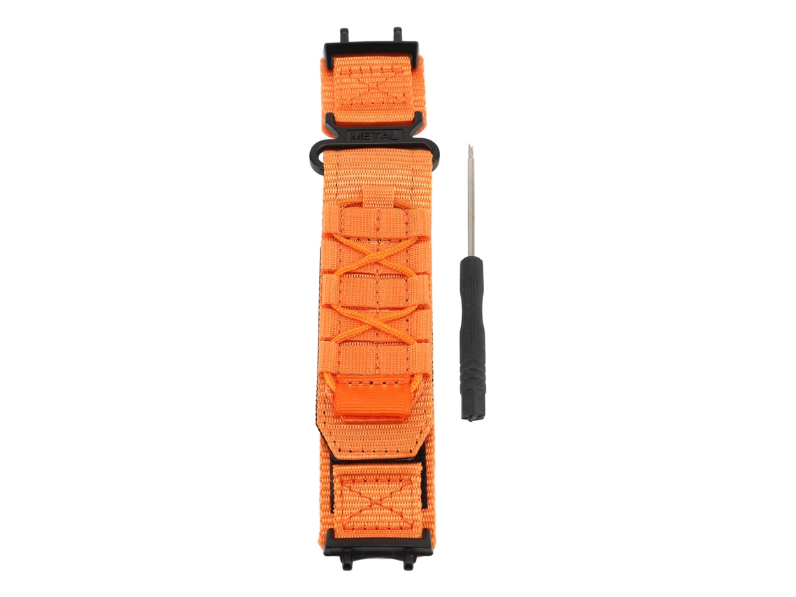Pulseira de Náilon Ajustável com Velcro para Smartwatch T Rex 3 Laranja
