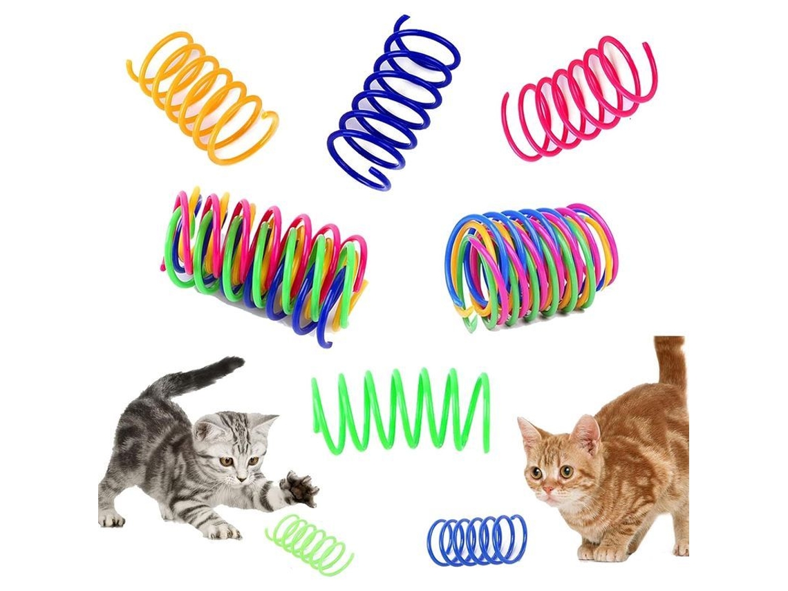 2026 12 Brinquedos de Mola Coloridos para Gatos, Seguros Sem Bpa, Duráveis, Interativos para Gatinhos, Morder, Caçar e Exercitar
