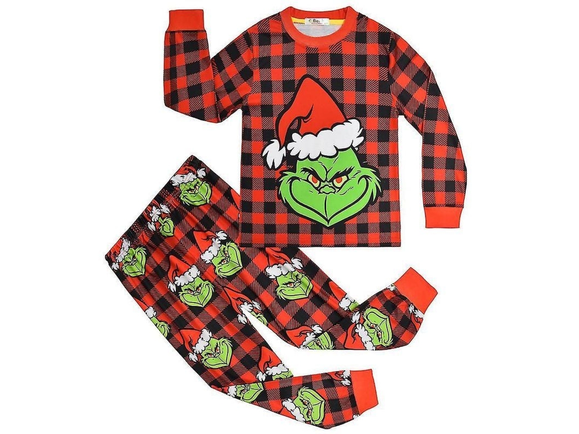_conjunto de Pijamas Infantil com Estampa de Grinch Natal para Crianças 4 9 Anos Presente