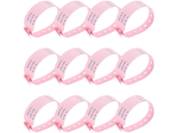 Pulseira Médica Ajustável Operitacx Em Pvc Para Recém Nascidos, Rosa, 100 Unidades, À Prova D Água E Com Escrita Nítida