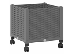 Vidaxl Vaso De Jardim Com Rodas Cinzento-claro 40 X 40 X 48 Cm Pp