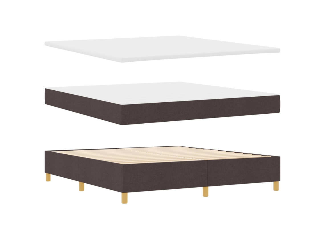 Estrutura De Cama Com Botões Para Adultos Vidaxl Castanho Fabric (180x200 Cm)