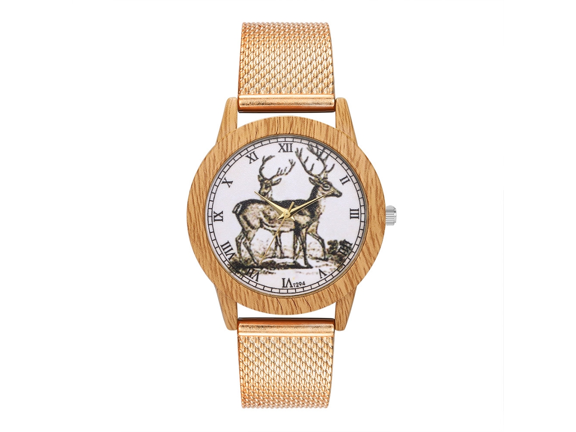 Relógio de pulso de quartzo simples com pulseira de silicone para homens e mulheres (ouro rosa)