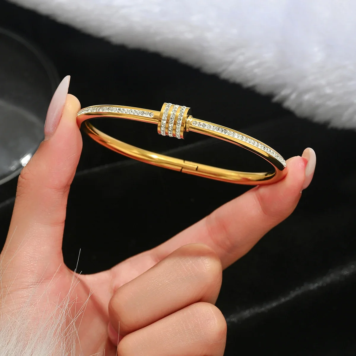 Pulseira Da Sorte Em Aço Inoxidável Com Trevo De Quatro Folhas