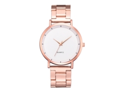 Relógio de Pulseira Feminino de Quartzo Estilo Simples com Cinto de Aço Cor Branco