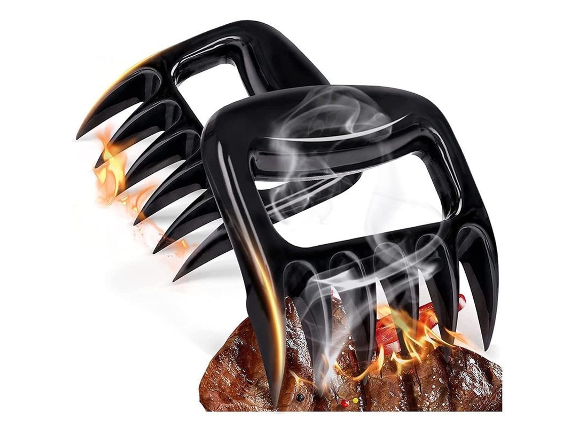 Desfiador de carne, desfiador de carne de porco em formato de garra de urso, utensílio para churrasco (preto)