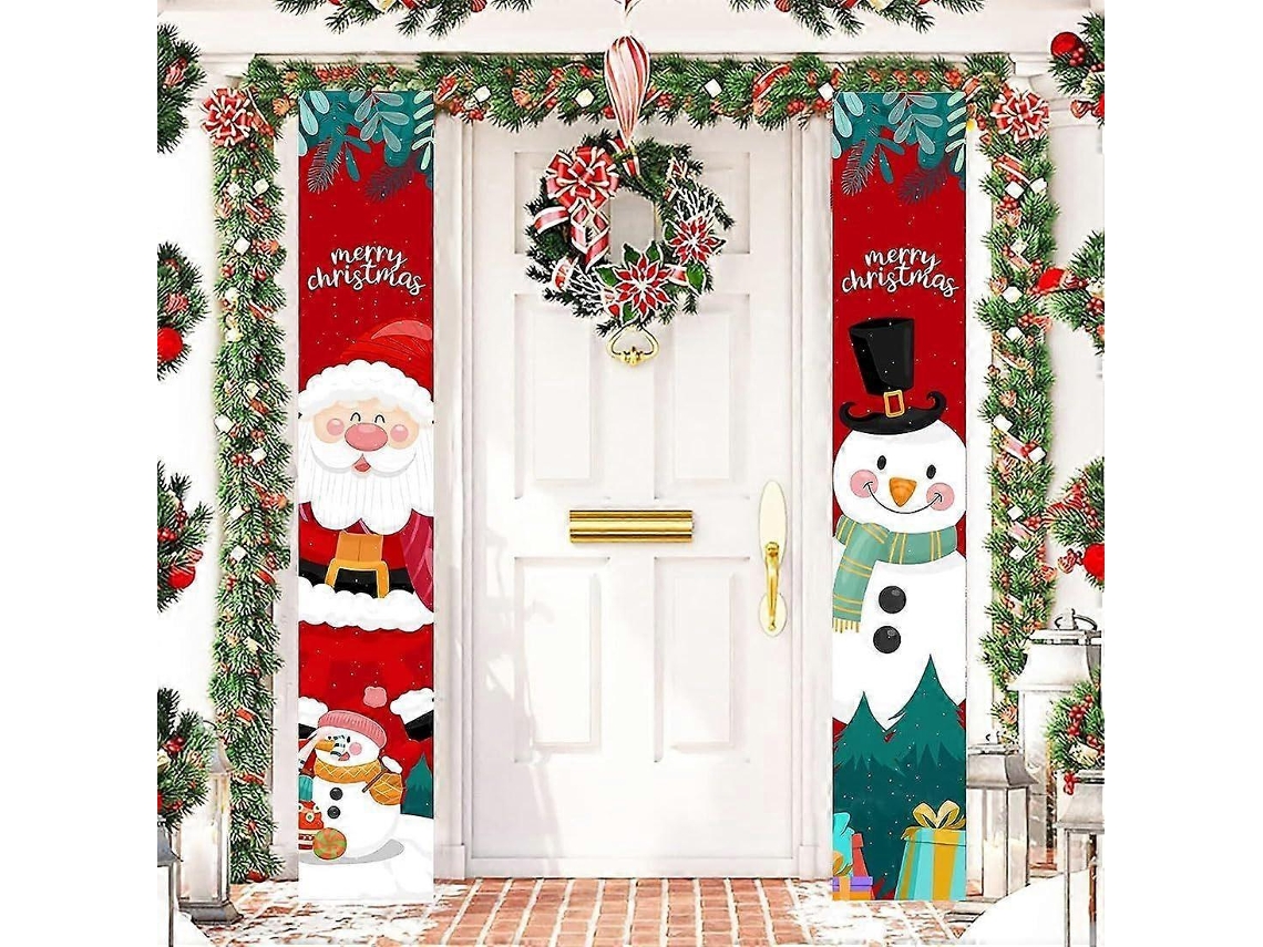 Sinal De Natal Com Boneco De Neve E Pai Para Decoração Pendente