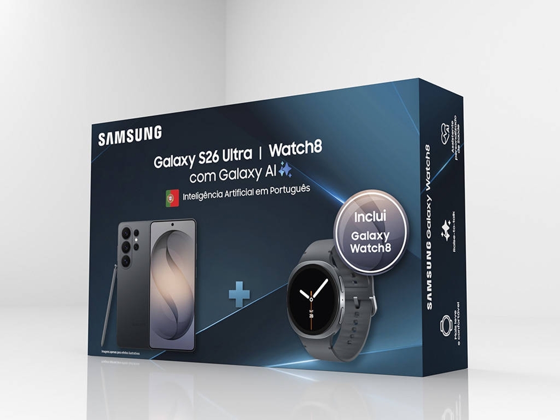 Pack Smartphone SAMSUNG Galaxy S26 Ultra (Outlet Caixa Aberta - 6.9'' - 12 GB - 512 GB - Preto) + Watch 8 (Outlet Caixa Aberta - 44 mm) 