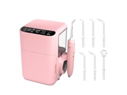 Irrigador oral de mesa, escova de dentes elétrica para uso doméstico, remove placa bacteriana e tártaro, 5 bicos, à prova d'água IPX5 Lyx (rosa)