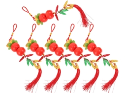 Pingentes Decorativos Chinês 2026 Conjunto 6 Plástico Poliéster Prosperidade Bênçãos Decoração Primavera Ano GOKOCO