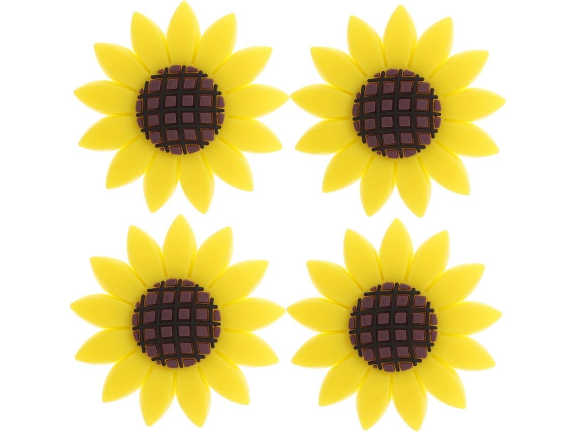 Conjunto de 4 acessórios decorativos para difusor de aromas de girassol com clipe.