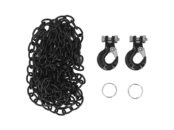 Conjunto Gancho de Reboque e Cadeia para Carro RC Decoração Acessório Compatível com Scx10 D90 1/10 Crawler Preto S/MARCA