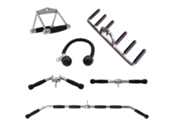 Deportium Conjunto 6 Peças De Acessórios Para Máquina De Musculação Aço Cromado