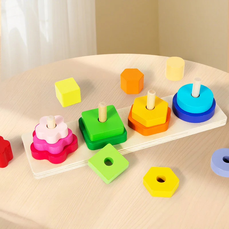 Brinquedos De Empilhamento Classificados- Ideal Para Habilidades Motoras Finas De Crianças Pequenas E Reconhecimento De Forma/cor