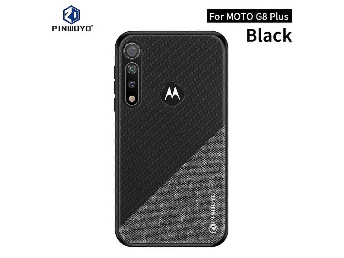 Capa Protetora Pinwuyo Rong Series Para Moto G8 Plus, Resistente A Impactos, Em Pc + Tpu + Tecido De Fibra Química.