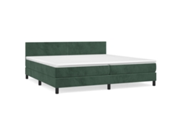 Cama com Molas/colchão 200x200 Cm Veludo Verde escuro MAISON EXCLUSIVE