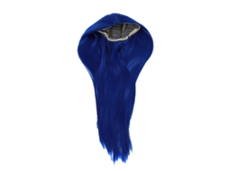 Peruca longa e lisa com risca ao meio - Azul-jóia