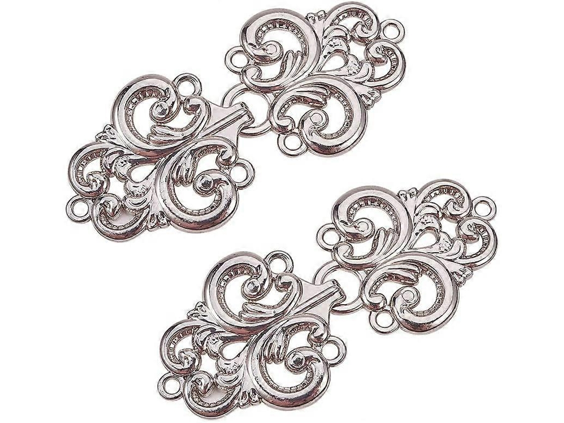 Fechas Para Capa Cloak Clasp 2 Pares Botões Costura Grampo Cardigã Flor Espiral
