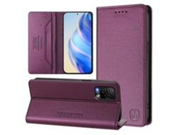 Capa De Couro Para Celular Rc01 Com Dupla Dobra Magnética E Rfid