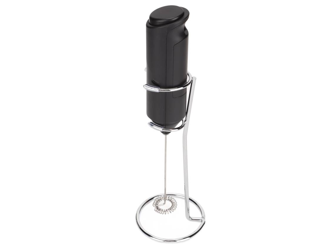 Batedor Elétrico Aço Inox Para Leite Com Suporte