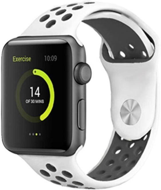 Bracelete Apple Watch 38/41 mm SWISSTEN Sport (Prateado/Preto)