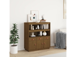 Vidaxl Aparador Alto 100x40x108,5 Cm Pinho Maciço Castanho Mel