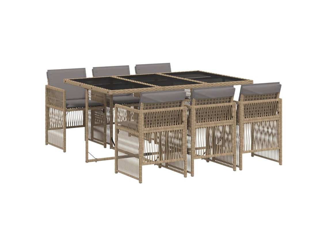 Garden Dining Set, Garden Dining Sets Vidaxl Bege Rattan / Vime (n/a)