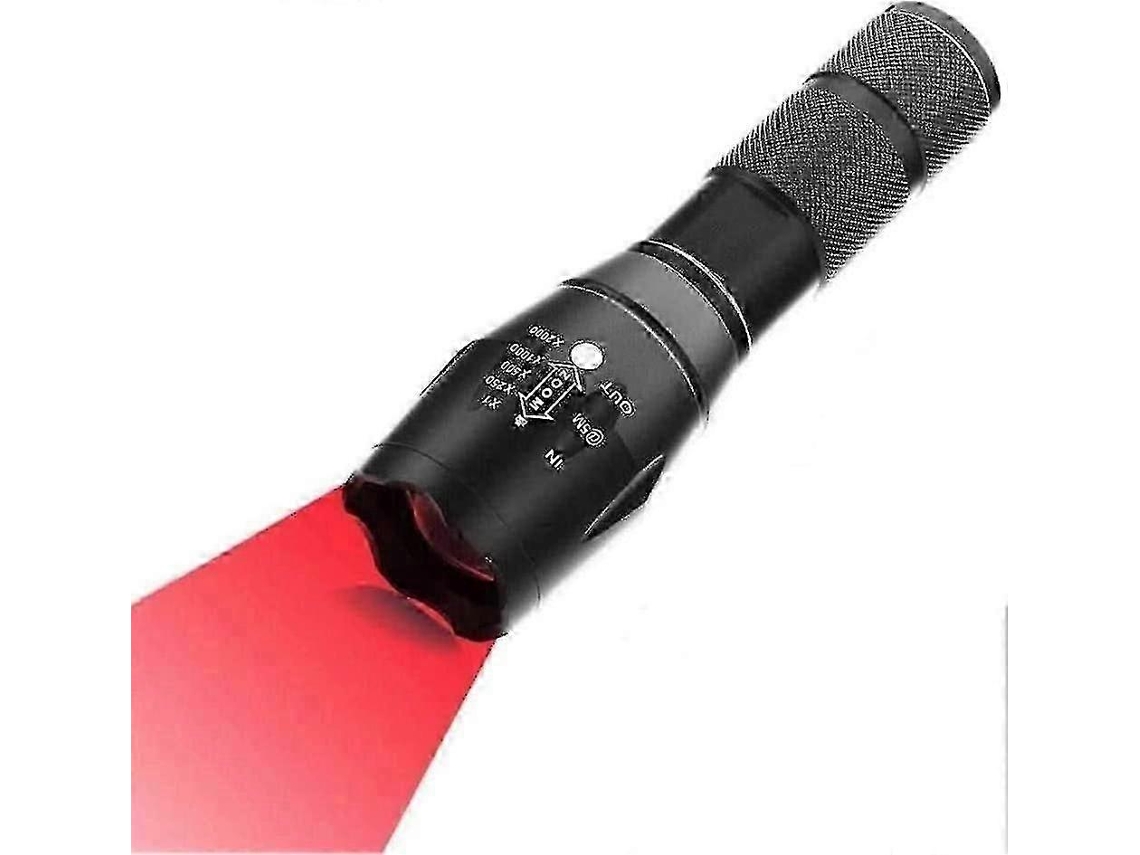 Lanterna Led Vermelha Recarregável De 500 Lúmens, À Prova Dágua, Com Zoom, Lanterna Tática Para Visão Noturna, Acampamento E Caça. Loja Olysi