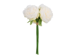 Buquê de Peônia Artificial de Seda Branco para Decoração de Casamento e Lar