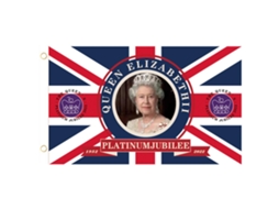 Bandeira Union Jack Jubileu de Platina da Rainha 5ft X 3ft 70º Aniversário Decoração Britânica S/MARCA