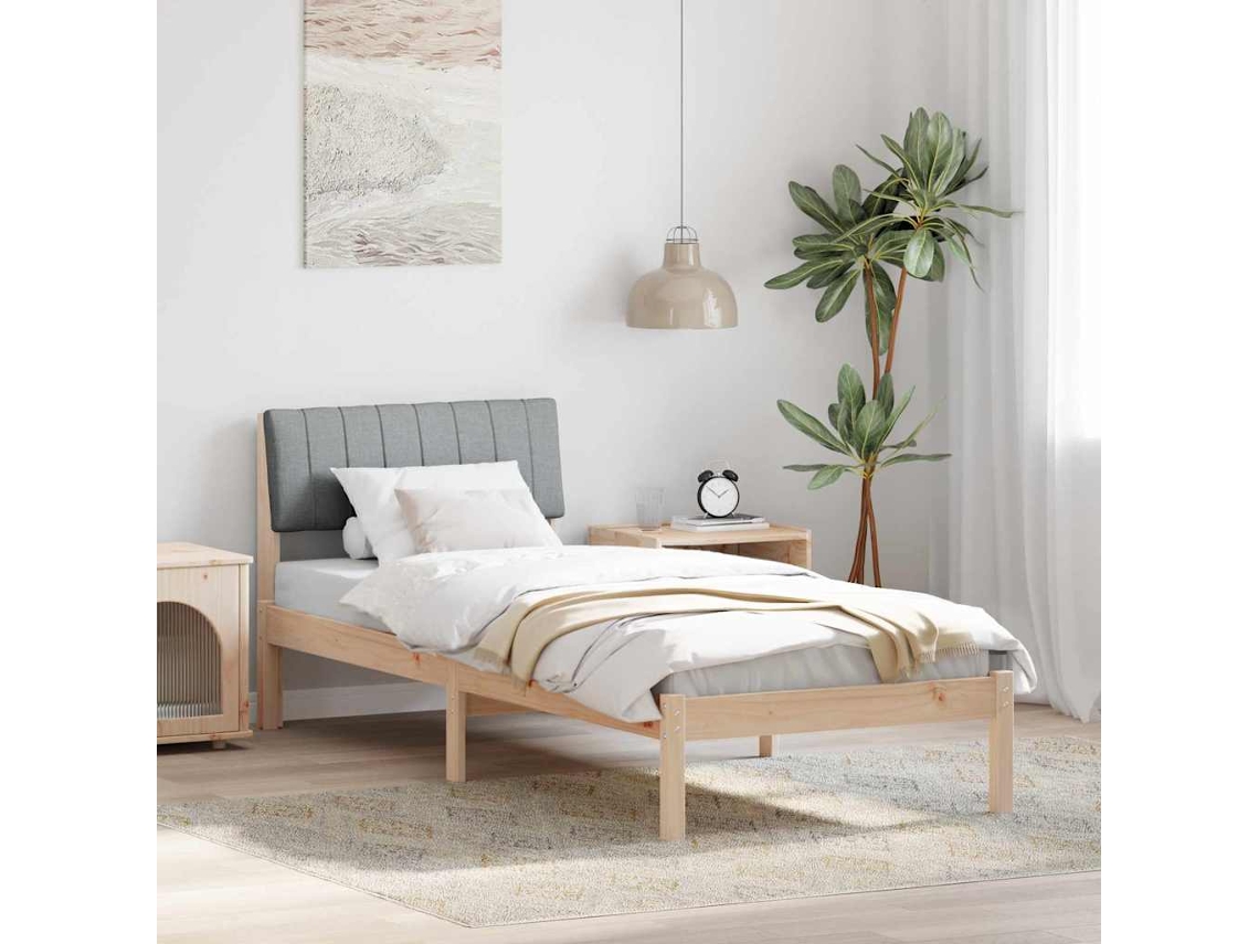 Vidaxl Estrutura Da Cama Marrom E Cinza Claro 75 X 190 Cm