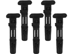 Inserções Para Encosto De Cabeça De Assento, Guias Quadradas Confiáveis, 5 Peças, Plástico Preto, Diâmetro Do Furo De 10 Mm