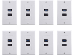 Extensor de Tomada de Parede com 8 Portas Usb 3.0 e 2 Portas Usb Cada, Branco. SFUSHOS