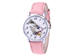 Relógio de pulso casual Zhoulianfa Fashion rosa com quartzo e pulseira de PU para casais.