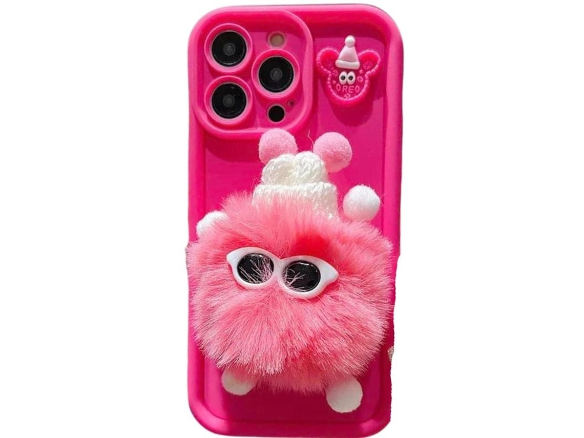 Capa Peluche para iPhone 13 pro max VEANXIN Rosa