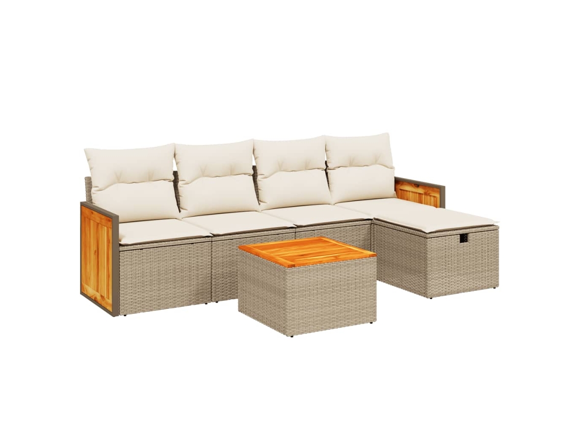 Garden Sofa Set, Garden Sofa Sets Vidaxl Bege Rattan / Vime (n/a)