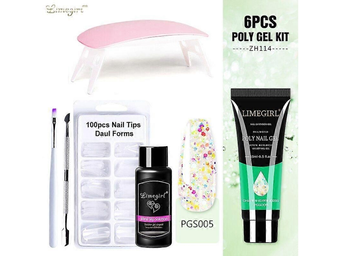 Kit de Unhas Gel Poly com Lâmpada Uv 6w, Rápido Ferramentas para Manicure GOKOCO