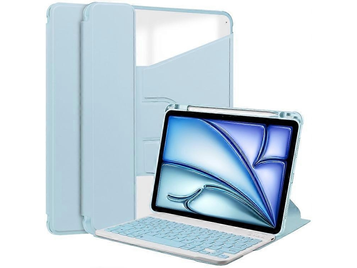Capa Com Teclado Em Couro Pu E Acrílico Para Ipad Air 11 (2025) Elysve